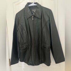Junction West Black Leather Blazer Jacket Size M